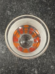 2 1950’s Orange Polka Dot Hazel Atlas Tumbler Glasses