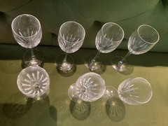 lenox Starfire crystal wine glasses (7) never used 7 5/8” high Mint condition