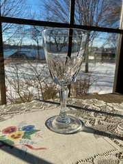 Cristal D’arques Flamenco Water Goblet ~3.2″ Diameter 6.75″ Tall