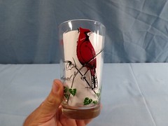Peanut Butter Glass Tumbler Red Cardinal Bird – Black Name In Middle #120