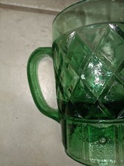 Vintage Pulque Aqua Light Green Chivo Goat Drinking Glass Goblet Mug Mexico