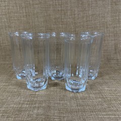 Libbey Crisa Set of 5 Textured Glass Tumblers 5” Clear Drinking Glasses