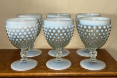 Set of Six Fenton French Opalescent Glass Water Goblets (1939-1964) – USA