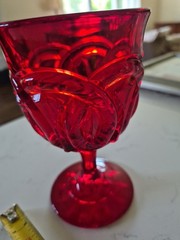 Rare Double Ring Ruby by WRIGHT GLASS – Water Goblet