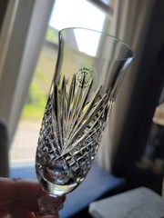NEW in Box 3 Galway (Ireland) Irish Crystal ERIN Fan Pattern Champagne Flutes