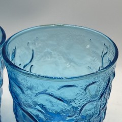 Vintage – Seneca Driftwood – Delphine Blue Crinkle Glasses Set Of 3