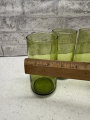 MCM Anchor Hocking Finlandia 1970’s avocado green 6″ glass tumblers Mid Century
