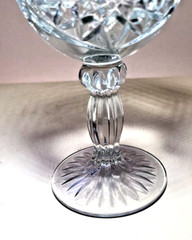Vintage Libbey Hobstar Star of David Water Goblet/Wine Glass-Clear Pressed Glass