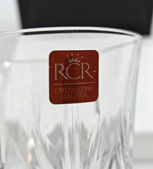 Set of 4 RCR Cristalleria Italiana Cut Crystal Melodia Wine Goblets / Glasses