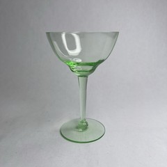 Vintage Uranium Glass Stemware Wine Glass Cocktail Dessert Glass Small 4.5”