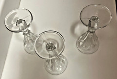 Atq Cordial Glasses 3 Flint Deceptive Clear Pressed Georgian Style UV Glow
