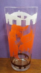HAZEL-ATLAS Orange Parrots Vintage 6.5” Drink Tumbler Glass