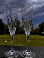 Champagne Glass Crystal Schott-Zwiesel Fluted Ceremony 2 piece set EUC!!!! VTG