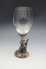 KIRKS FOLLY MERLIN WIZARD MAGIC GOBLET GLASS JEWELED STONES RARE 8″