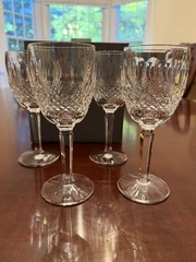 Waterford Crystal Colleen Tall Claret Wine Water Set of 4 Original Box Tags