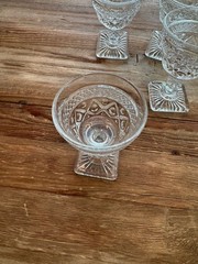 4 Vintage Imperial Cape Cod Champagne or Tall Sherbet Glasses Square foot