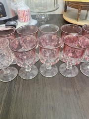 Kings Crown Ruby Red Flash Thumbprint Cranberry 27 Pc Set