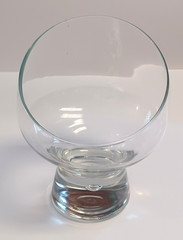 Vintage Kosta Boda Pippi Bubble Angled Tilted Snifter Clear Whiskey Brandy Glass