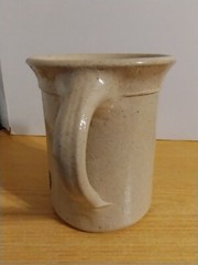 Vintage Handmade 1987 R. P. Leckband Stoneware Pottery Mug USA Des Moines, Iowa