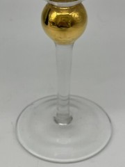 Gibson Golden Solitaire Water 12 Oz Goblet Wine 24K Optic Glass Steam 8.5″ Vtg
