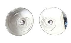 Set of 2 Crystal Clear Glass Silver Rim Wine Glasses
