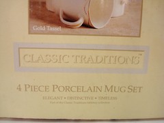 Gold Tassel Penneys JCP Classic Traditions NOS Coffee Cup Mug Trim Porcelain Vtg