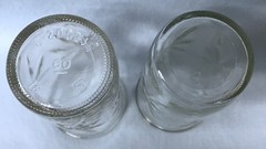 GLASSES Clear Atomic Star Burst Anchor Hocking & Jelly Jar 1960’s Vintage (A1)