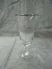 Vtg Oneida TOSCA Set of 4~7-1/4″ Iced Tea Glasses Platinum Rim Disc’d HTF ec