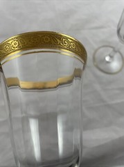 Tiffin Franciscan Minton Gold Rim Water Goblet 7″ Optic