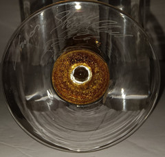 8.5″ Union Street Art R. Guy Corrie Gold Spiral Stem Crackled Glass Wine Goblet