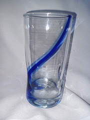 Libbey Impressions Blue Swirl Glasses Set of 5 Tumblers Sherbet Vintage