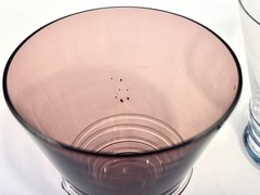 Vintage Set Of 2 Stephen Smyers Corfu Cocktail Glasses Signed Plum And Clear