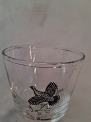 4pc ~ Federal Glass ~ Sportsman’s Wild Game Birds ~ Goblets ~ Platinum Rim