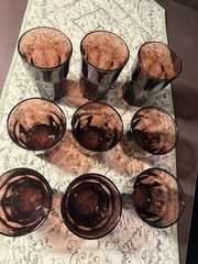 VTG Libbey Gibraltar Amethyst Purple Tumblers Glasses Set 9 Duratuff 5” & 4”