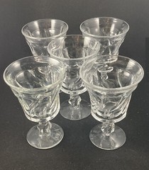 Vintage Fostoria Jamestown Clear Water Goblets 5.8in Discontinued Set of 5