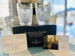 Waterford Crystal Millennium Tumbler Set of 2 – Toast to the Year 2000 Vintage