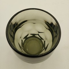 Anchor Hocking Black Smoke Gray Georgian Honeycomb Glass Tumbler Lowball