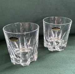 Two Enchante by CRISTAL D’ARQUES Crystal Cut Whiskey Glasses, 24%, 3.75”H, 2 PCs