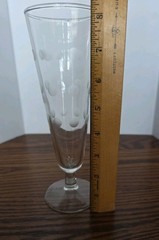 Set Of 4 VTG Libbey 50s-60s Frosted Etched Polka Dot Pilsner Glasses 8.25” H