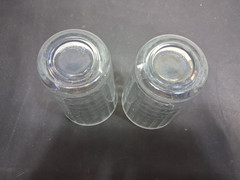 2 Vintage Pasabahce Clear Windowpane Block Optic Clear Lowball Drink Glass