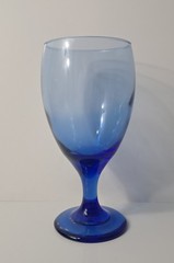 Vintage Libbey Goblet Wine Glass 16 Oz Cobalt Blue Premiere Teardrop Iced Tea