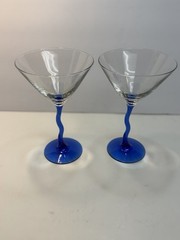 Set of 2 Courbe by LIBBEY GLASS COMPANY Martini Glasses