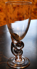 RARE Hand Blown DOUBLE NAUTILUS Water Goblet BOB CROOKS Signed British ART GLASS