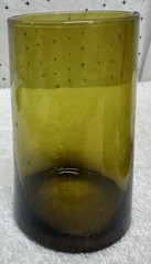 VTG Set of 5 MOROCCAN Tumblers Cone Amber Hand blown Glass 4.75” Tall