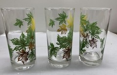 Vintage Salem Autum Leaves Tall Glass Tumblers