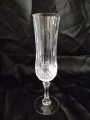 Crystal Champagne Wine Flute Diamond Ribbed Pattern Vintage