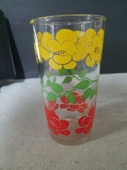 Anchor Hocking swanky swigg Flower tumbler Made In USA 