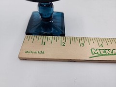 Vtg MCM Indiana Glass Aqua Blue Park Lane Colony Footed Sherbet Glasses 6pc 4.4″