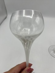 Rosenthal Snowflower Water Goblet Glasses White Confetti Crystal Lot of 2