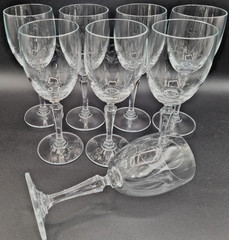 RARE 8 Lenox Decor Wine Glasses 7″ Fine Crystal Multisided Tapered Stem EUC